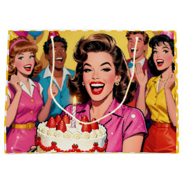 Bolsa De Regalo Grande Funny Retro Pop Art Birthday Party Surprise