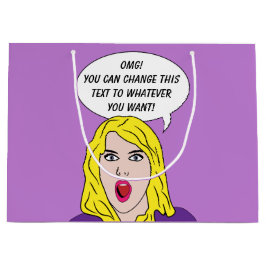 Bolsa De Regalo Grande FUNNY RETRO WOMAN personalizado