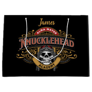 Bolsa De Regalo Grande Funny Vintage Knucklehead Academy Skull