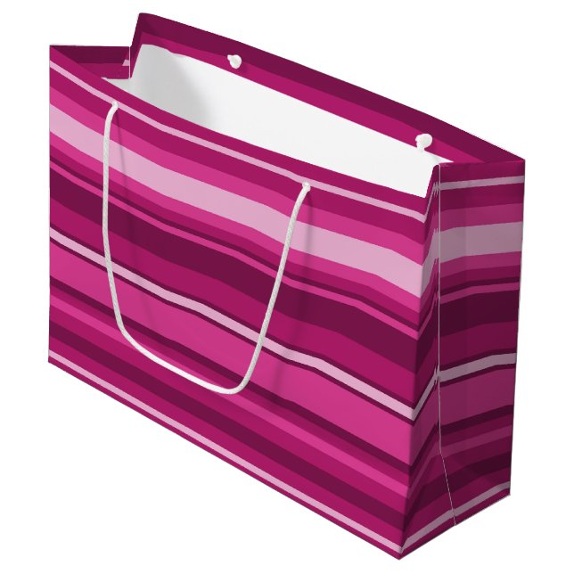 Bolsa De Regalo Grande Fuschia stripes (Angulo Anverso)