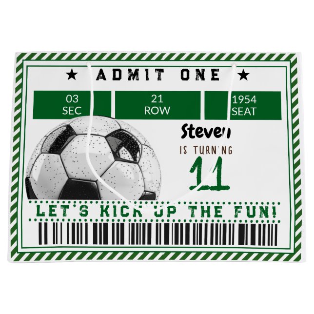 Bolsa De Regalo Grande Fútbol para niños cumpleaños (Anverso)