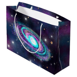 Bolsa De Regalo Grande Galaxia Vía Láctea | Resplandor rosa púrpura Cósmi