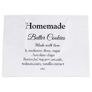 Bolsa De Regalo Grande Galletas de mantequilla caseras hechas con amor añ