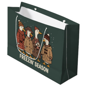 Bolsa De Regalo Grande Ganso lindo temporada congelada invierno acogedor 