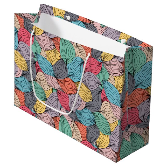 Bolsa De Regalo Grande Garabatos de hilo  (Angulo Anverso)