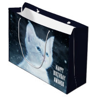 Gatito blanco lindo con ojos azules Bonitos Cumple