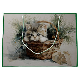 Bolsa De Regalo Grande Gatito de Navidad