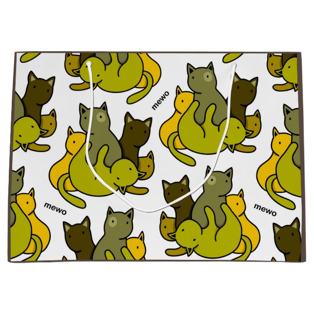 Bolsa De Regalo Grande Gatitos de oliva (Anverso)