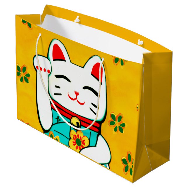 Bolsa De Regalo Grande Gato afortunado de Japón (Angulo reverso)