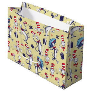 Bolsa De Regalo Grande Gato con Sombrero   Patrón Amarillo