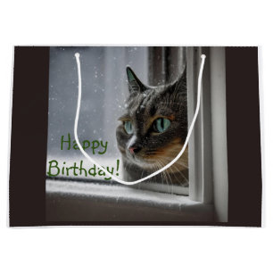 Bolsa De Regalo Grande Gato de cumpleaños gatito