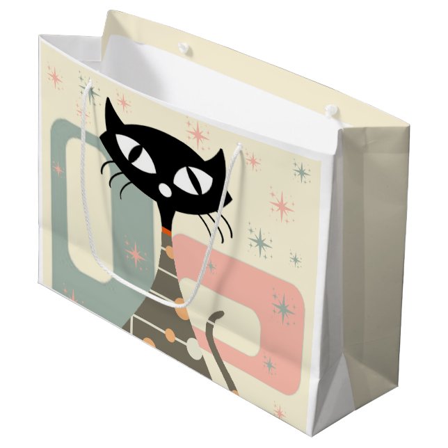 Bolsa De Regalo Grande Gato de mediados del siglo (Angulo Anverso)