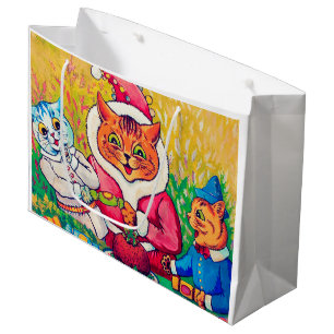 Bolsa De Regalo Grande Gato de Santa Claus, Louis Wain