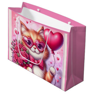 Bolsa De Regalo Grande Gato El día de San Valentín/gatito