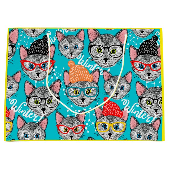 Bolsa De Regalo Grande Gato en el gorra (Anverso)