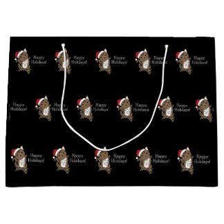 Bolsa De Regalo Grande Gato Navidades Nieve Animales De Invierno Gatos