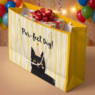 Bolsa De Regalo Grande Gato Negro Divertido Día Per-fecto