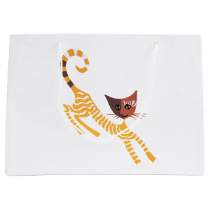 Bolsa De Regalo Grande Gato rojo divertido