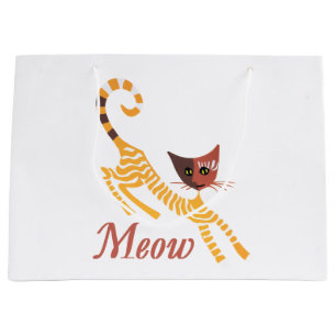 Bolsa De Regalo Grande Gato rojo divertido