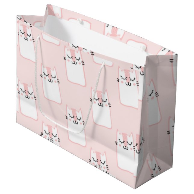 Bolsa De Regalo Grande Gato rosa (Angulo Anverso)