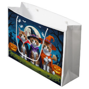 Bolsa De Regalo Grande Gatos abisinios Calabaza Halloween Divertido