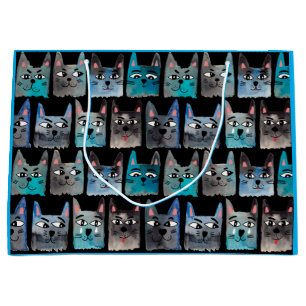 Bolsa De Regalo Grande Gatos azules