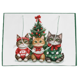 Bolsa De Regalo Grande Gatos de Navidades cortos