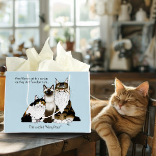 Bolsa De Regalo Grande Gatos muchas patas azul divertido