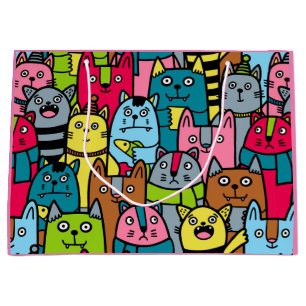 Bolsa De Regalo Grande Gatos y gatos