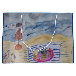Bolsa De Regalo Grande Gaviotas En La Playa