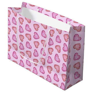 Bolsa De Regalo Grande Gemstone Hearts Cute Pink Valentines Day