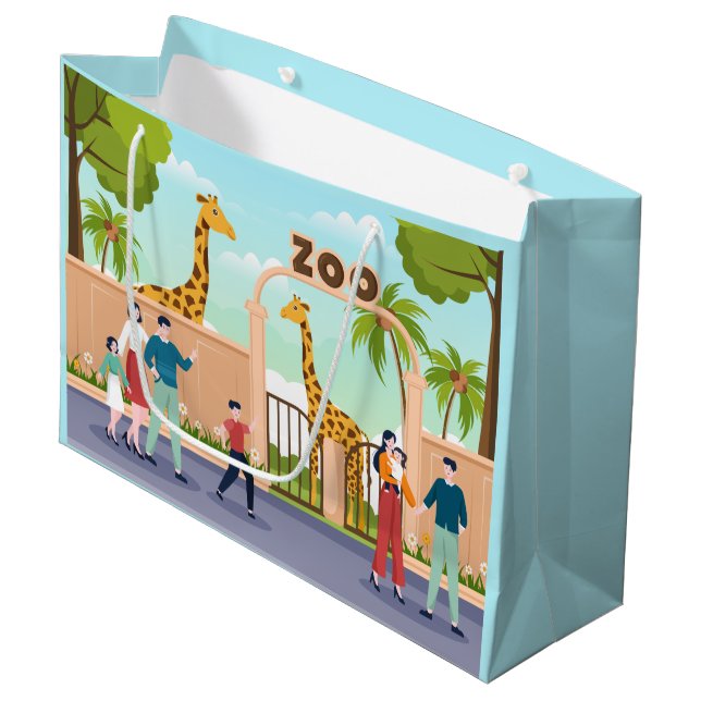 Bolsa De Regalo Grande genial jirafa zoo fiesta niños unisex (Angulo Anverso)