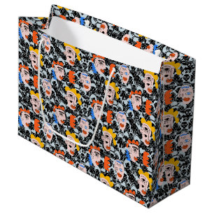 Bolsa De Regalo Grande Gente y rostros. PAF2501. Fondo negro