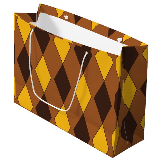 Bolsa De Regalo Grande Geometric Luxury Diamond Pattern (Angulo Anverso)