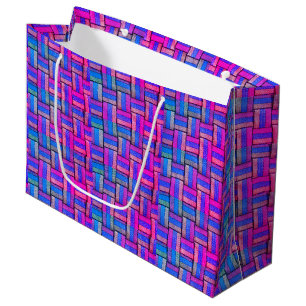Bolsa De Regalo Grande Geométrico de venado de color rosa morado azul vio