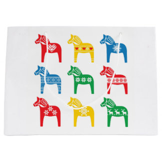 BOLSA DE REGALO GRANDE GIFT BAG SCANDINAVIAN DALA HORSE DESIGN