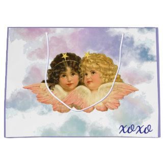 BOLSA DE REGALO GRANDE GIFT BAG TWIN ANGELS IN PASTELS
