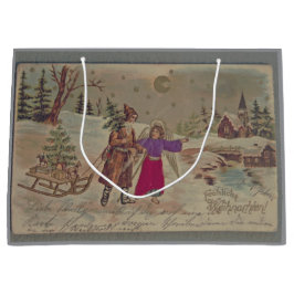 Bolsa De Regalo Grande Gift Bag VINTAGE CHRISTMAS SCENE