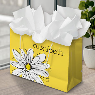 Bolsa De Regalo Grande Gimnasio amarillo y blanco con texto Personalizado