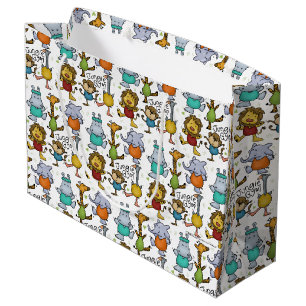Bolsa De Regalo Grande Gimnasio de la jungla Ejerciendo Animales