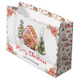 Bolsa De Regalo Grande Gingerbread House Red Merry Christmas