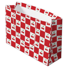 Bolsa De Regalo Grande Gingham Cereza Vintage: Coquette y Cottagecore 
