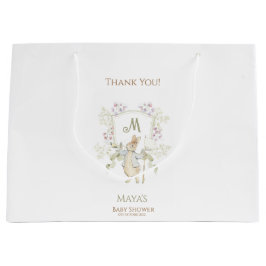 Bolsa De Regalo Grande Gingham Peter the Rabbit Monograma Baby Shower