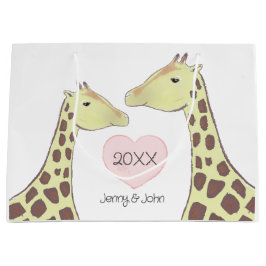 Bolsa De Regalo Grande Giraffe Pareja Compromiso/ Boda