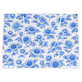Bolsa De Regalo Grande Girasoles elegantes de Toile du Jouy - Botánico Az