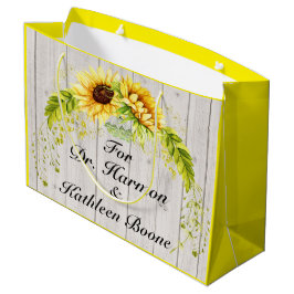 Bolsa De Regalo Grande Girasoles - Personalización de espalda