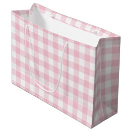 Bolsa De Regalo Grande Girly Pastel Pink Gingham Plaid