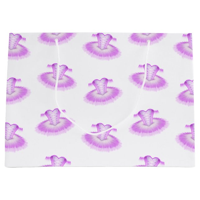 Bolsa De Regalo Grande Girly Pink Ballerina Tutu Ballet (Anverso)