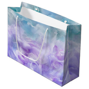 Bolsa De Regalo Grande Giro de nubes azul y púrpura