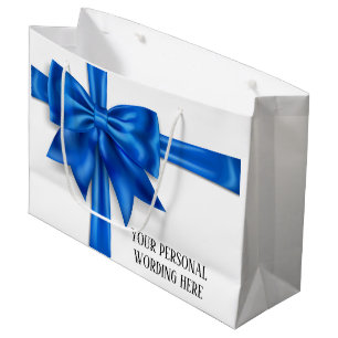 Bolsa De Regalo Grande Glam gran regalo de satén azul arco diamante purp